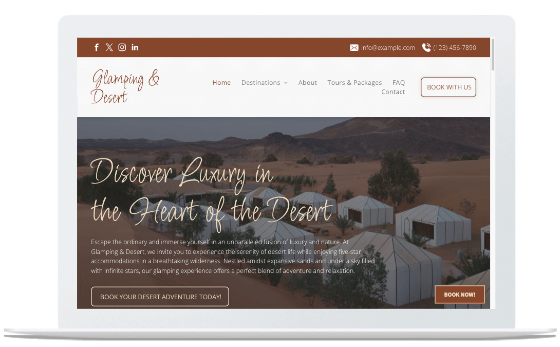 Desert / Glamping theme
